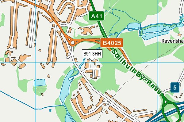 B91 3HH map - OS VectorMap District (Ordnance Survey)