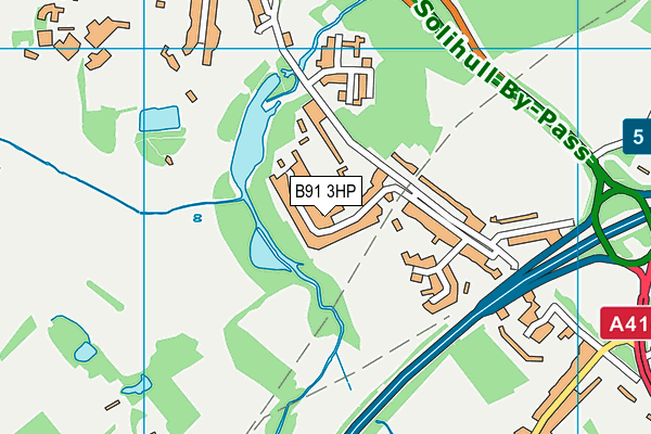 B91 3HP map - OS VectorMap District (Ordnance Survey)