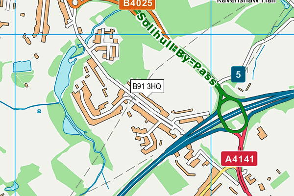 B91 3HQ map - OS VectorMap District (Ordnance Survey)