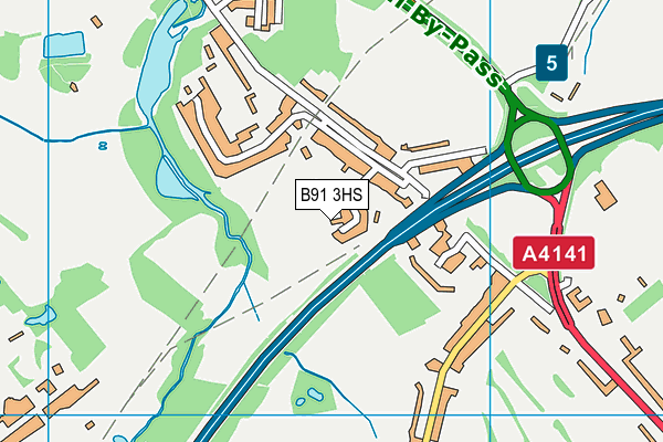 B91 3HS map - OS VectorMap District (Ordnance Survey)