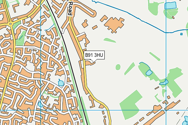 B91 3HU map - OS VectorMap District (Ordnance Survey)