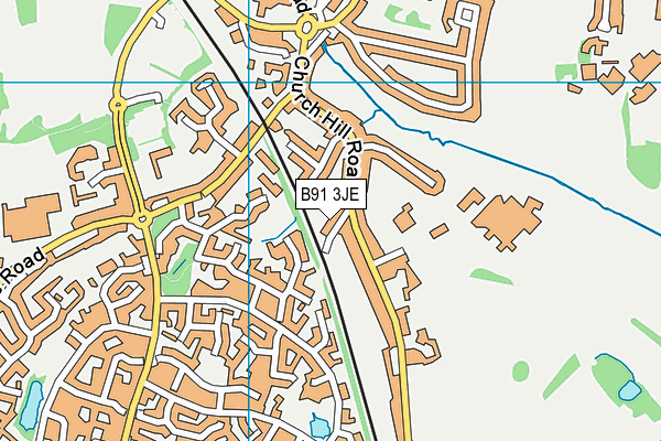 B91 3JE map - OS VectorMap District (Ordnance Survey)