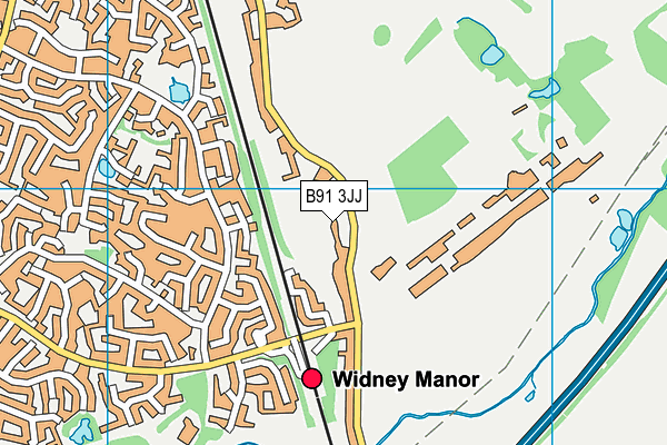 B91 3JJ map - OS VectorMap District (Ordnance Survey)