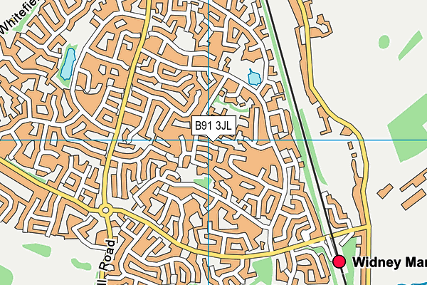 B91 3JL map - OS VectorMap District (Ordnance Survey)