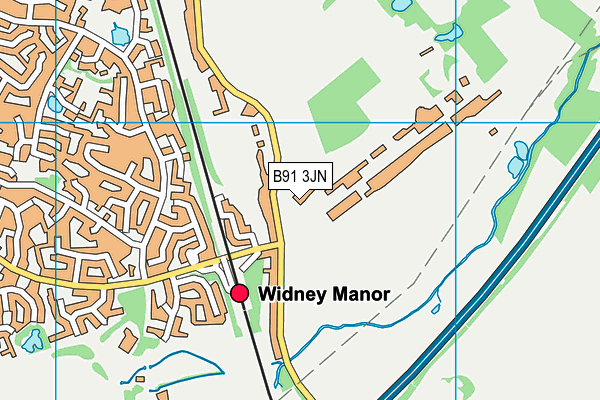 B91 3JN map - OS VectorMap District (Ordnance Survey)