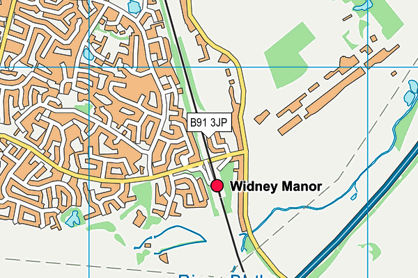 B91 3JP map - OS VectorMap District (Ordnance Survey)