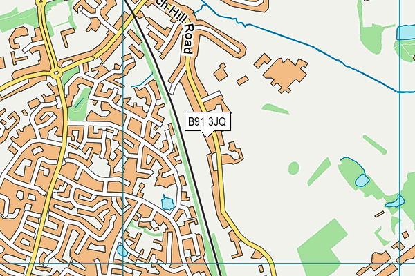 B91 3JQ map - OS VectorMap District (Ordnance Survey)