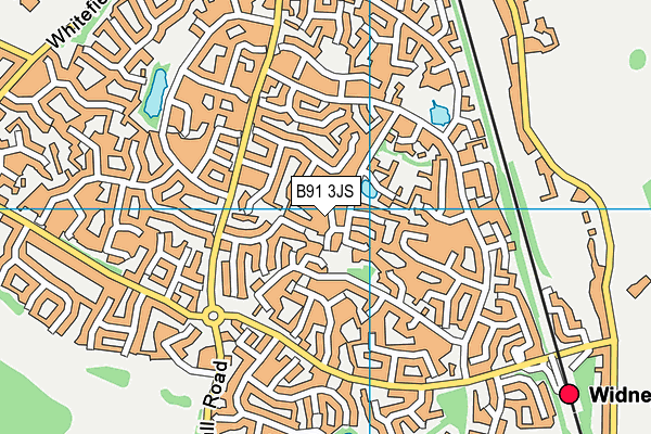 B91 3JS map - OS VectorMap District (Ordnance Survey)