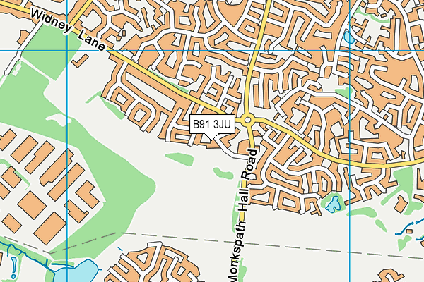 B91 3JU map - OS VectorMap District (Ordnance Survey)
