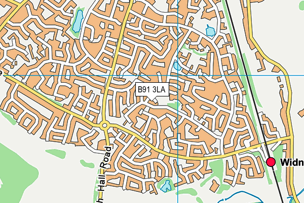 B91 3LA map - OS VectorMap District (Ordnance Survey)