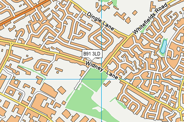 Solihull Football Centre map (B91 3LD) - OS VectorMap District (Ordnance Survey)