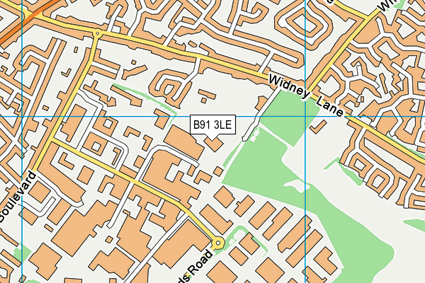 Solihull Indoor Bowls Club map (B91 3LE) - OS VectorMap District (Ordnance Survey)