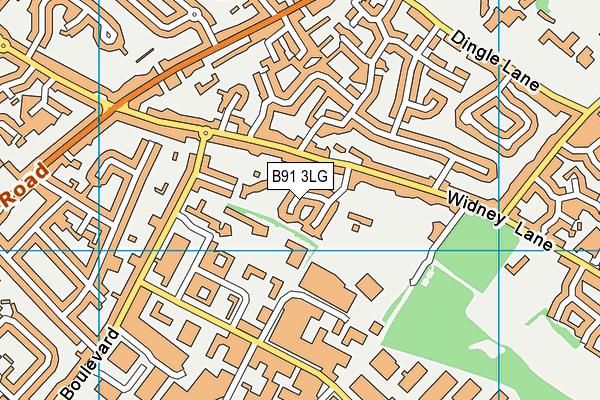 B91 3LG map - OS VectorMap District (Ordnance Survey)