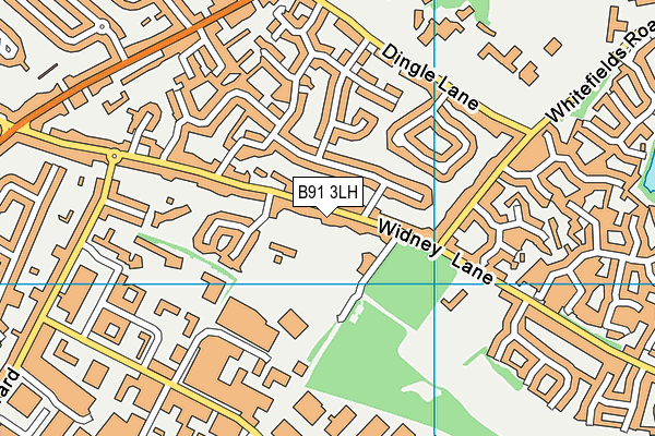 B91 3LH map - OS VectorMap District (Ordnance Survey)