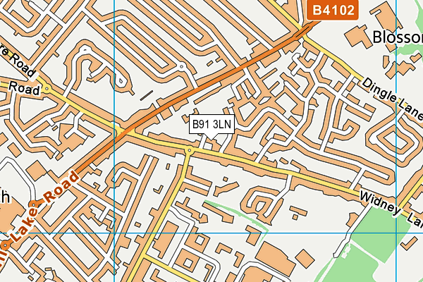 B91 3LN map - OS VectorMap District (Ordnance Survey)