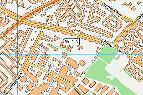 Widney Junior School map (B91 3LQ) - OS VectorMap District (Ordnance Survey)