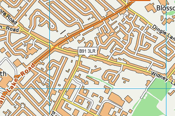 B91 3LR map - OS VectorMap District (Ordnance Survey)