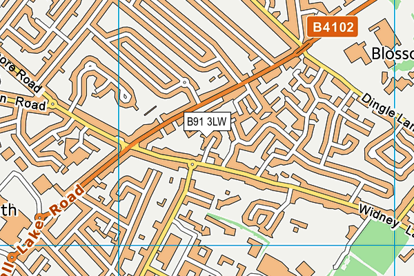 B91 3LW map - OS VectorMap District (Ordnance Survey)