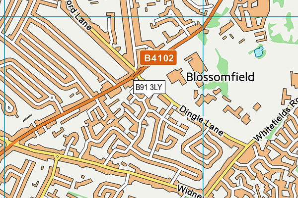 B91 3LY map - OS VectorMap District (Ordnance Survey)