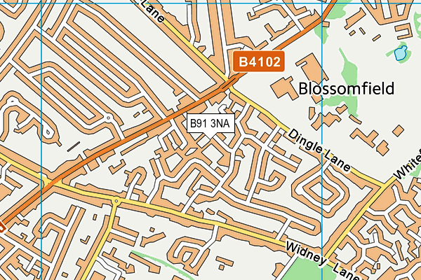 B91 3NA map - OS VectorMap District (Ordnance Survey)
