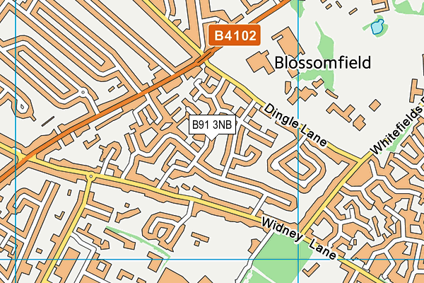 B91 3NB map - OS VectorMap District (Ordnance Survey)