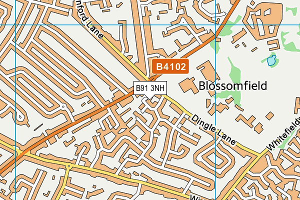 B91 3NH map - OS VectorMap District (Ordnance Survey)