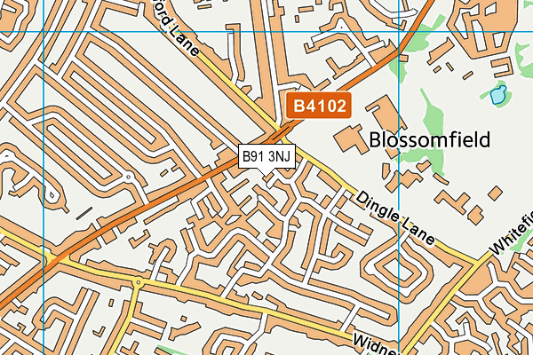 B91 3NJ map - OS VectorMap District (Ordnance Survey)