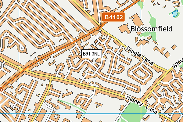 B91 3NL map - OS VectorMap District (Ordnance Survey)