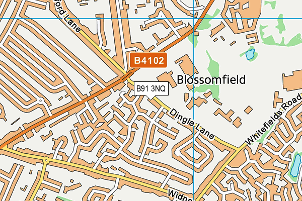 B91 3NQ map - OS VectorMap District (Ordnance Survey)