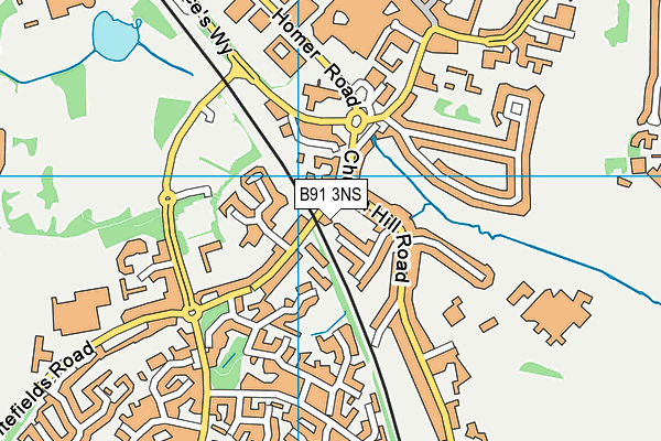 B91 3NS map - OS VectorMap District (Ordnance Survey)