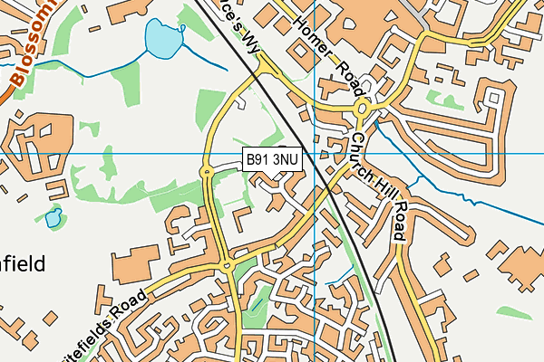 B91 3NU map - OS VectorMap District (Ordnance Survey)