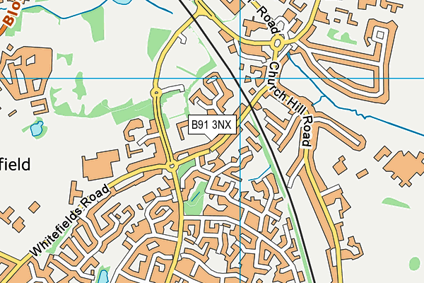 B91 3NX map - OS VectorMap District (Ordnance Survey)