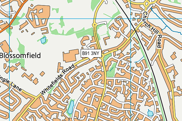 B91 3NY map - OS VectorMap District (Ordnance Survey)