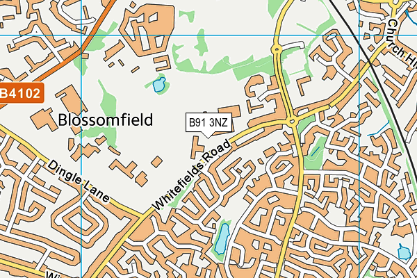 B91 3NZ map - OS VectorMap District (Ordnance Survey)
