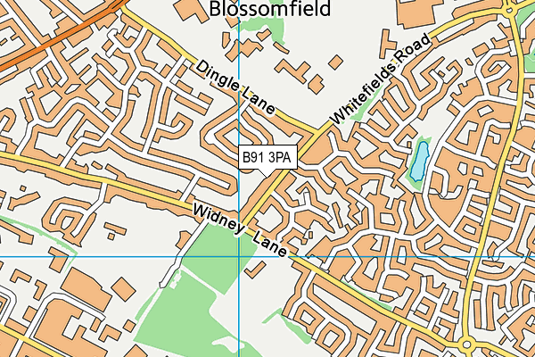 B91 3PA map - OS VectorMap District (Ordnance Survey)