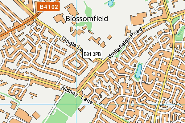 B91 3PB map - OS VectorMap District (Ordnance Survey)