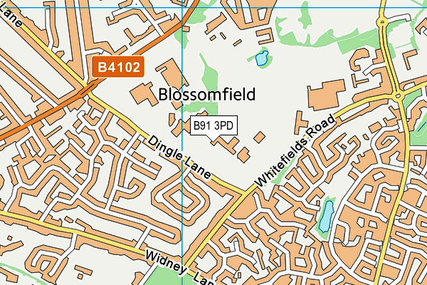 Tudor Grange Academy, Solihull map (B91 3PD) - OS VectorMap District (Ordnance Survey)