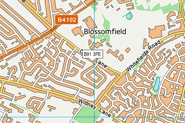 B91 3PE map - OS VectorMap District (Ordnance Survey)