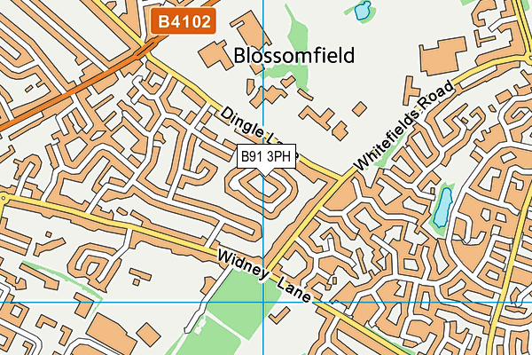 B91 3PH map - OS VectorMap District (Ordnance Survey)