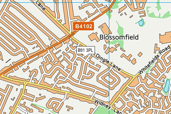 B91 3PL map - OS VectorMap District (Ordnance Survey)
