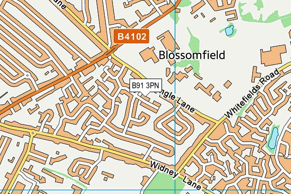 B91 3PN map - OS VectorMap District (Ordnance Survey)