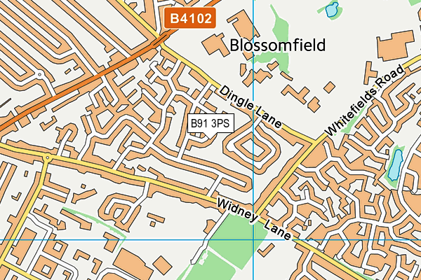 B91 3PS map - OS VectorMap District (Ordnance Survey)