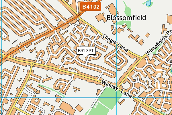 B91 3PT map - OS VectorMap District (Ordnance Survey)