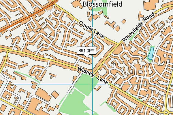 B91 3PY map - OS VectorMap District (Ordnance Survey)