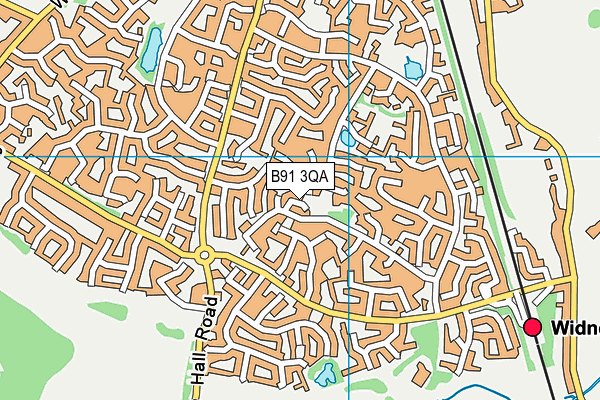 B91 3QA map - OS VectorMap District (Ordnance Survey)