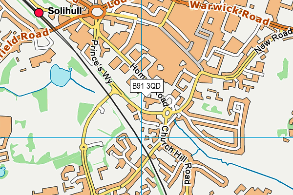 Club Moativation (Solihull) map (B91 3QD) - OS VectorMap District (Ordnance Survey)