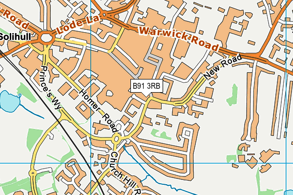B91 3RB map - OS VectorMap District (Ordnance Survey)