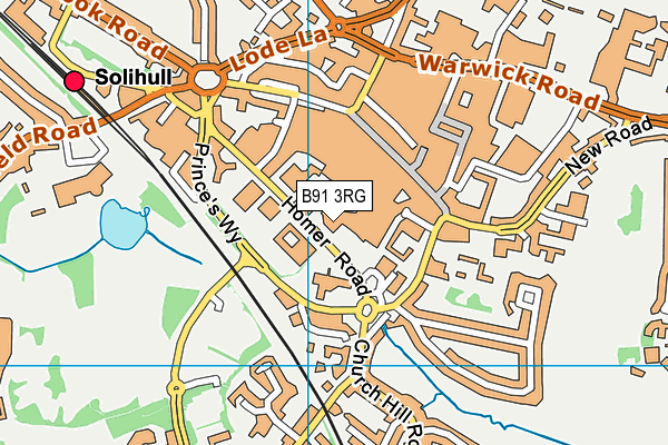 B91 3RG map - OS VectorMap District (Ordnance Survey)