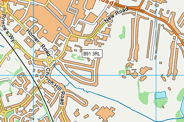 B91 3RL map - OS VectorMap District (Ordnance Survey)