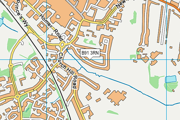 B91 3RN map - OS VectorMap District (Ordnance Survey)